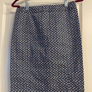 Blue and White 41 Hawthorne Pencil Skirt